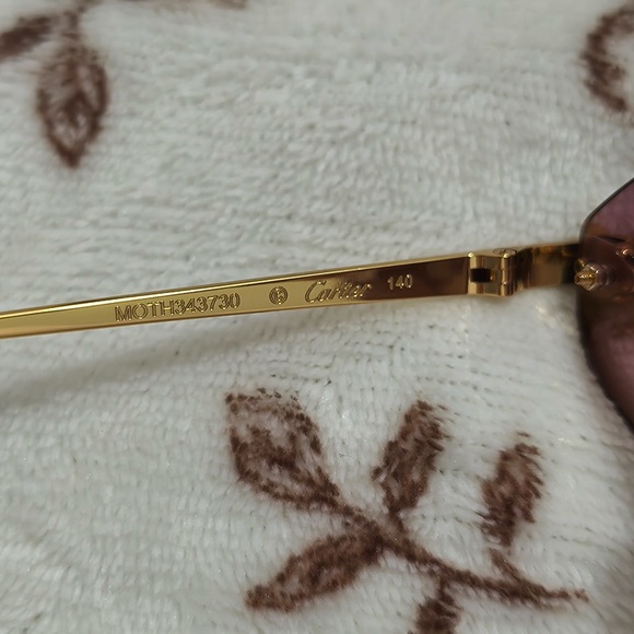 Cartier Purple Polygonal Frameless Sunglasses - Picture 8 of 10